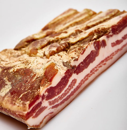 Pancetta tesa stagionata in dettaglio