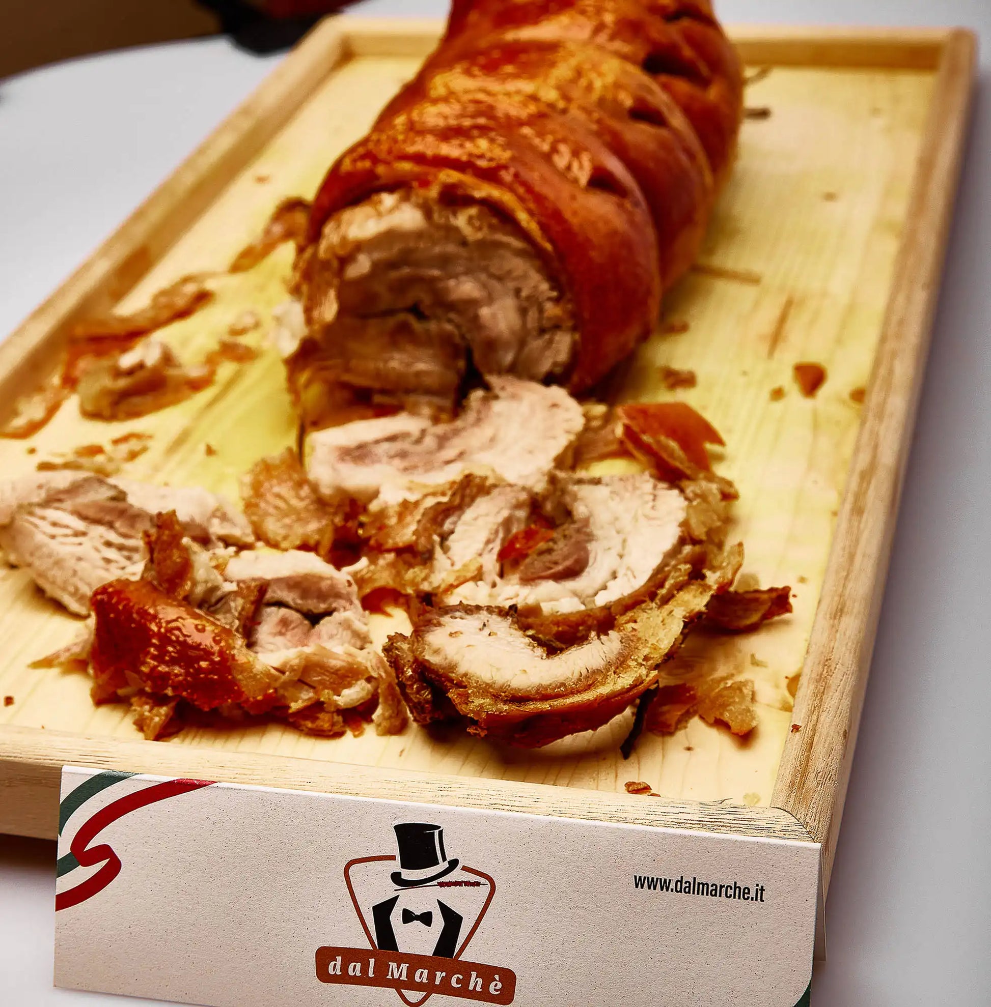 Porchetta cotta in dettaglio